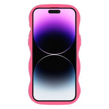 iPhone 14 Pro Bølgekant magnetisk hybrid cover - hot pink