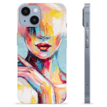 iPhone 14 TPU Cover - Abstrakt Portræt