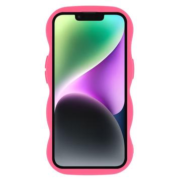 iPhone 14 Bølgekant magnetisk hybrid cover - hot pink