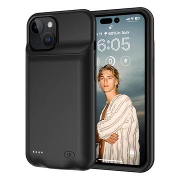 iPhone 15 Backup Battericover - 7000mAh - Sort
