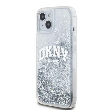 iPhone 15 DKNY Liquid Glitter Arch Logo Cover - Transparent
