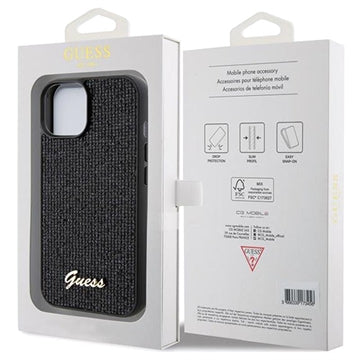iPhone 15 Guess Disco Metal Script Logo Cover - Sort