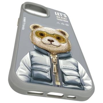 iPhone 15 Nimmy Friends Cool&Cute 2.0 bjørne cover - grå