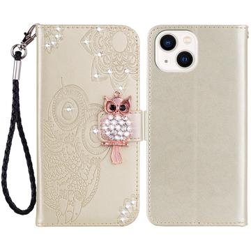 iPhone 15 Ugle Rhinsten Pung - Guld