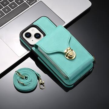 iPhone 15 Plus Alt-i-et cover med pung og rem - Mynte