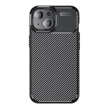 iPhone 15 Plus Beetle Karbonfiber TPU Cover - Sort
