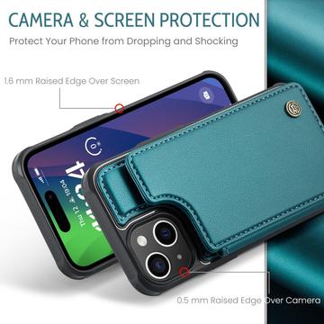 iPhone 15 Plus Caseme C22-etui RFID-kortpung - grøn