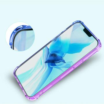 iPhone 15 Plus Gradient Stødtæt TPU Cover - Blå / Pink