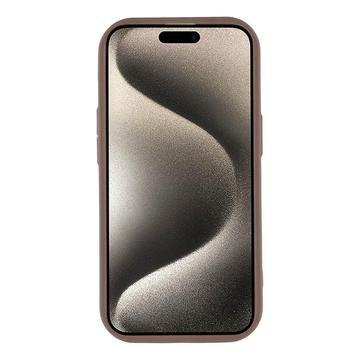 iPhone 15 Plus Stilfuldt stødsikkert TPU cover med forhøjede kanter - Brun / Stor sløjfe