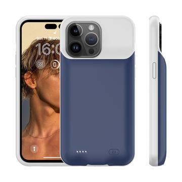 iPhone 15 Pro Backup Battericover - 7000mAh - Mörkblå / Grå
