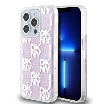 iPhone 15 Pro DKNY Liquid Glitter Ternet Mønster Cover - Pink