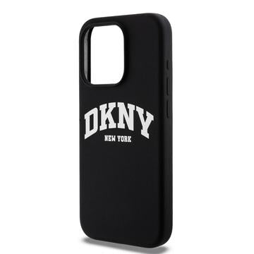 iPhone 15 Pro DKNY Liquid Silicone Arch Logo Cover - MagSafe-kompatibel - Sort