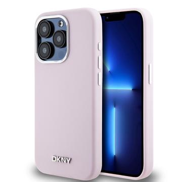 iPhone 15 Pro DKNY Liquid Silicone Metal Logo Case - Magsafe-kompatibel - Pink
