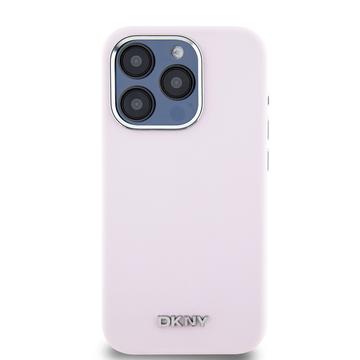 iPhone 15 Pro DKNY Liquid Silicone Metal Logo Case - Magsafe-kompatibel - Pink