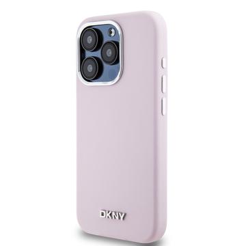 iPhone 15 Pro DKNY Liquid Silicone Metal Logo Case - Magsafe-kompatibel - Pink