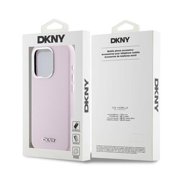 iPhone 15 Pro DKNY Liquid Silicone Metal Logo Case - Magsafe-kompatibel - Pink