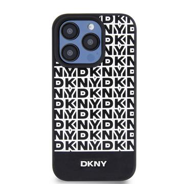 iPhone 15 Pro DKNY Repeat Pattern Bottom Stripe Cover - MagSafe-kompatibel - Sort