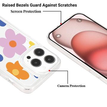 iPhone 15 Pro Fashion TPU Cover - farverige blomster