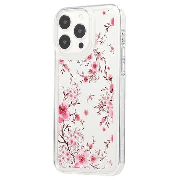 iPhone 15 Pro Fashion TPU Cover - lyserøde blomster
