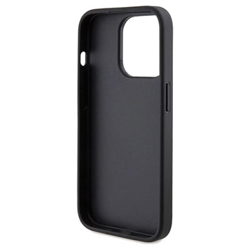 iPhone 15 Pro Guess Fixed Glitter 4G Metal Logo Cover - Sort