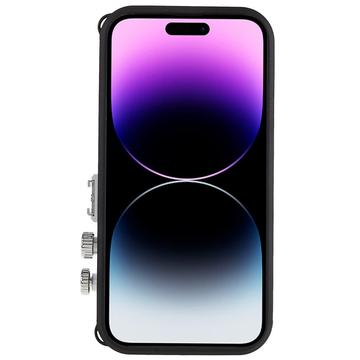 iPhone 15 Pro Max Hybrid Cover i kamerastil - sort