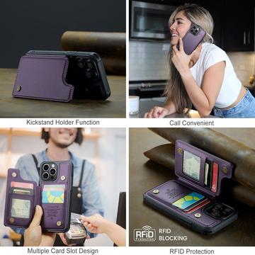 iPhone 15 Pro Max Caseme C22-etui RFID-kortpung - lilla