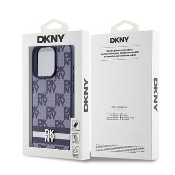 iPhone 15 Pro Max DKNY Ternet Mønster og Stribe Cover - Blå
