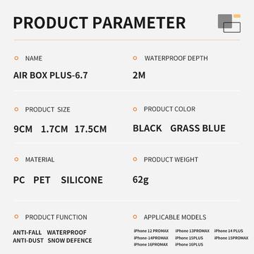 iPhone 15 Pro Max ShellBox Air Box vandtæt etui - Sort