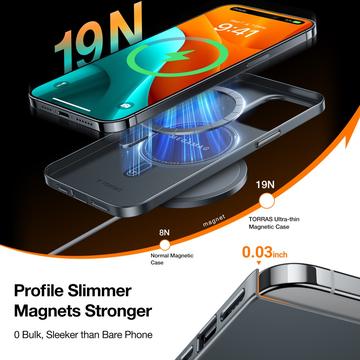 iPhone 15 Pro Max Torras OriginFit MagSafe Cover - Titaniumgrå