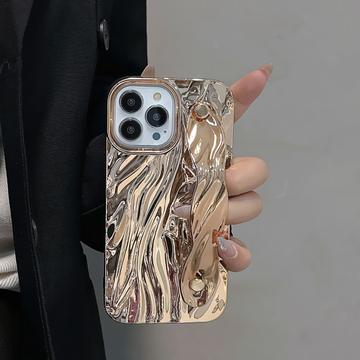 iPhone 15 Pro Max Rynket galvaniseret TPU Cover - Guld