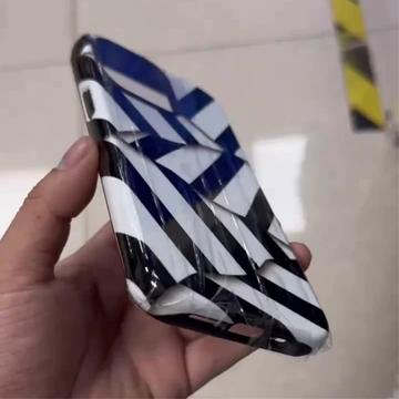 iPhone 15 Pro Striber aftageligt 2-i-1 hybrid cover - sort / hvid