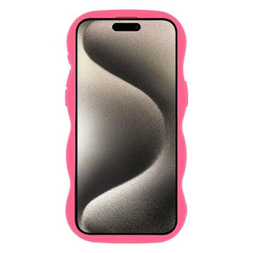 iPhone 15 Pro Bølgekant magnetisk hybrid cover - hot pink