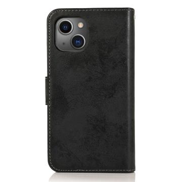 iPhone 15 Vintage 2-i-1-pungetui med aftageligt låg - sort
