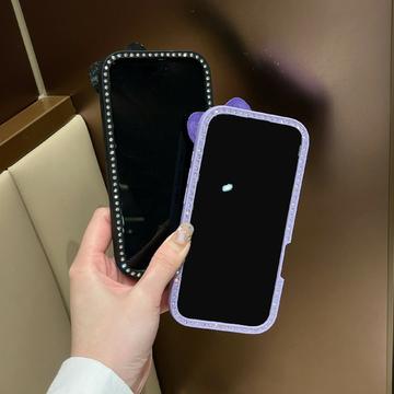 iPhone 16 Sløjfe- og Rhinstens-epoxy Cover - Blå