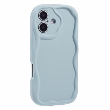 iPhone 16 Candy Color Wavy TPU Cover - babyblå