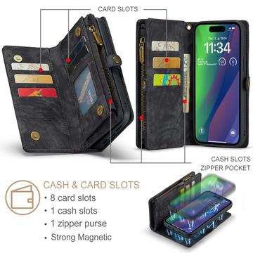 iPhone 16 Caseme 008 2-i-1 Multifunktionel Pung - Sort