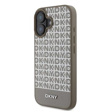 iPhone 16 DKNY Repeat Pattern Bottom Stripe Cover - MagSafe-kompatibel - Brun