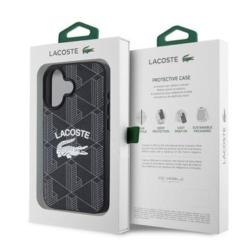 iPhone 16 Lacoste Blend Monogram Cover - MagSafe-kompatibelt - Sort