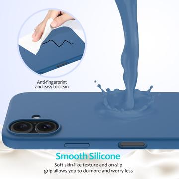 iPhone 16 Liquid Silikone Cover - Blå
