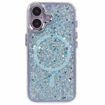 iPhone 16 MagSafe-kompatibel Glitter Pailletter Epoxy Cover - Lysegrøn