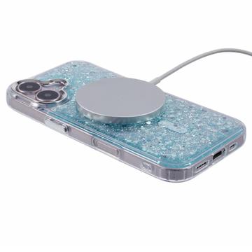 iPhone 16 MagSafe-kompatibel Glitter Pailletter Epoxy Cover - Lysegrøn
