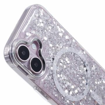 iPhone 16 MagSafe-kompatibel Glitter Pailletter Epoxy Cover - Hvid