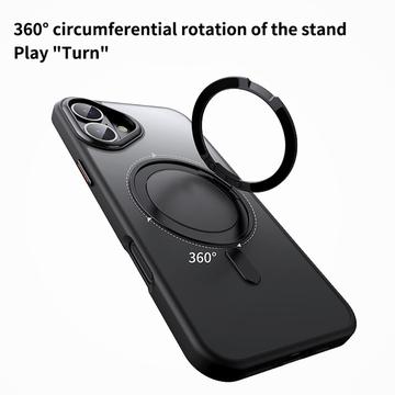 iPhone 16 Magnetisk Stativ Hybrid Cover - Gennemsigtig