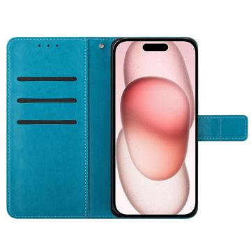 iPhone 16 Mandala Series Etui med Pung - Blå