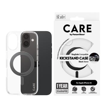 iPhone 16 PanzerGlass Care Kickstand Cover - MagSafe-kompatibel - Klar / Sort