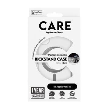 iPhone 16 PanzerGlass Care Kickstand Cover - MagSafe-kompatibel - Sølv
