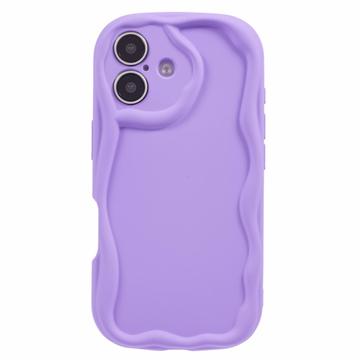 iPhone 16 Plus Candy Color Wavy TPU Cover - Lilla