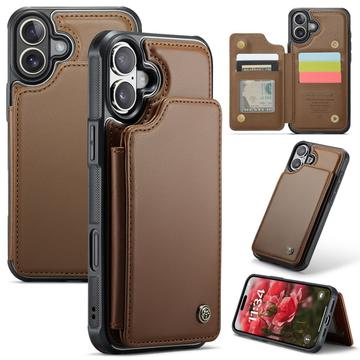 iPhone 16 Plus Caseme C22-etui RFID-kortpung - brun