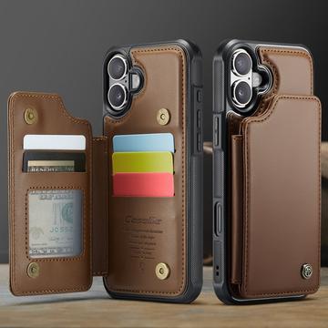iPhone 16 Plus Caseme C22-etui RFID-kortpung - brun