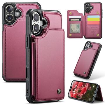 iPhone 16 Plus Caseme C22-etui RFID-kortpung - rød